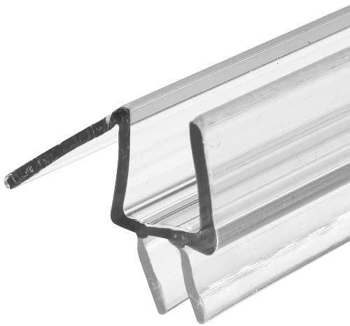 Prime-Line M 6258 Frameless Shower Door Bottom Seal – Stop Shower Leaks and Create a Water Barrier (3/8” x 36”, Clear Vinyl)