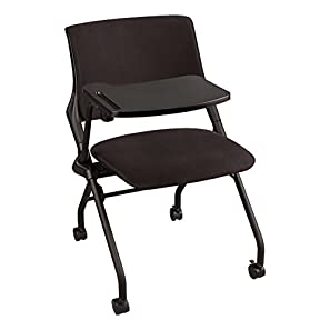 Learniture Upholstered Tablet Arm Nesting Chair, Black, NOR-SYS3030-SO