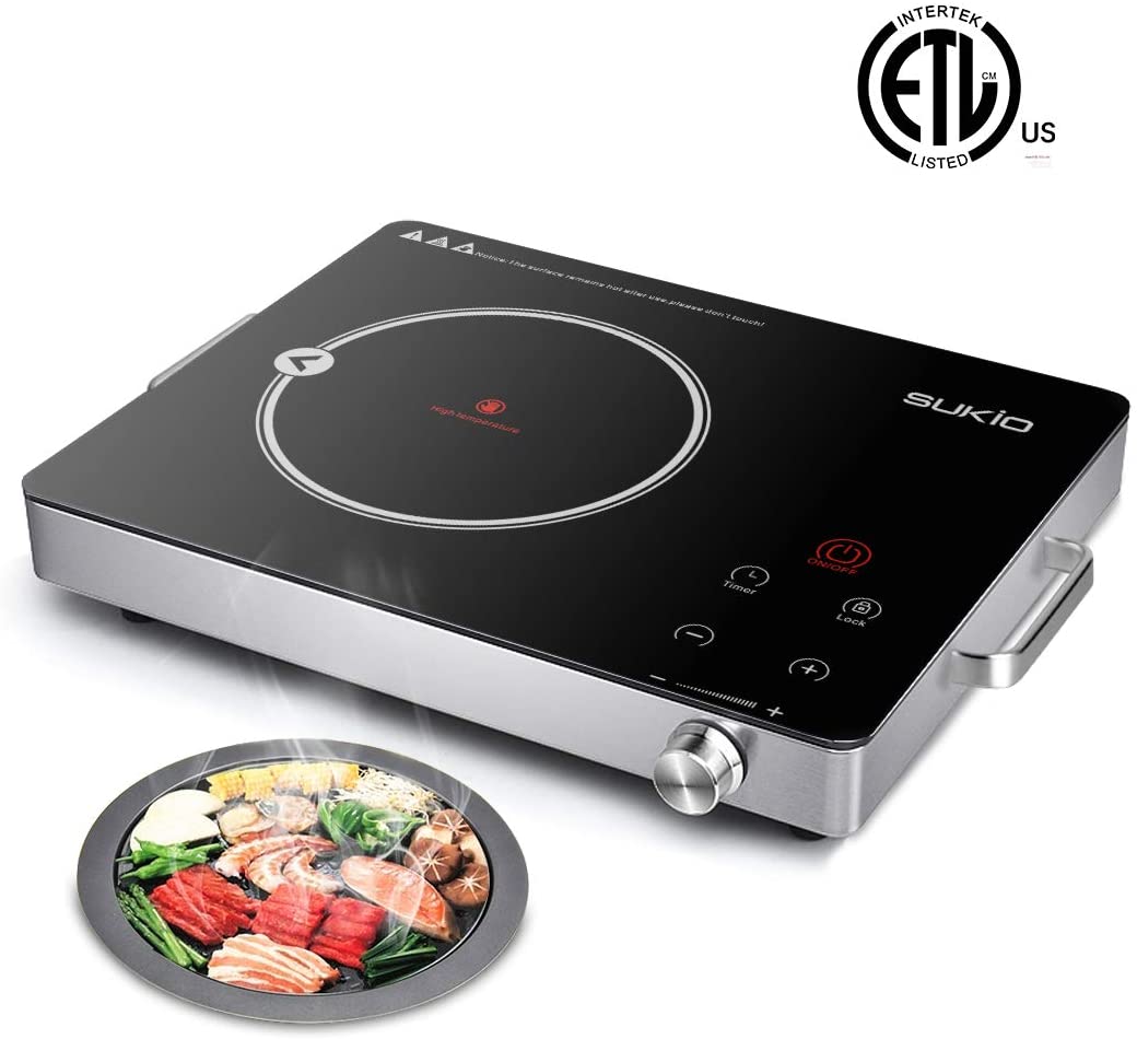 Electric Ceramic Cooktop,Cooker stove with Timer Temperature Control, Smart Touch Sensor Electric Ceramic Cooker Cooktop Countertop Burner for All Cookware