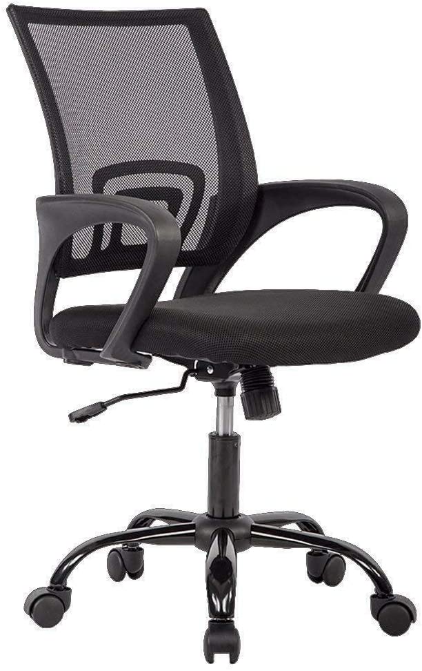 Office Chair Ergonomic Desk Chair Mesh Computer Chair Lumbar Support Modern Executive Adjustable Stool Rolling Swivel Chair for Back Pain, Black