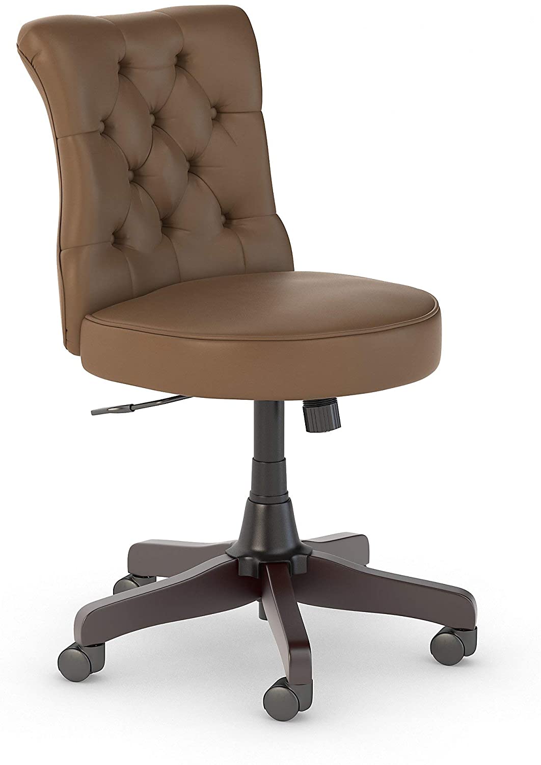 Bush Business Furniture Arden Lane Mid Back Tufted Office Chair, Saddle Tan Leather