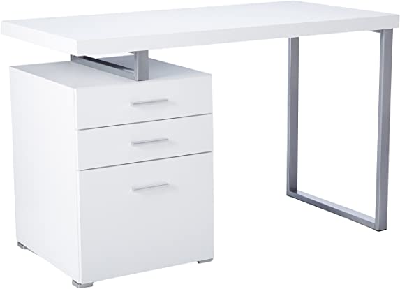 Monarch Specialties Hollow-Core Left or Right Facing Desk, 48-Inch Length, White
