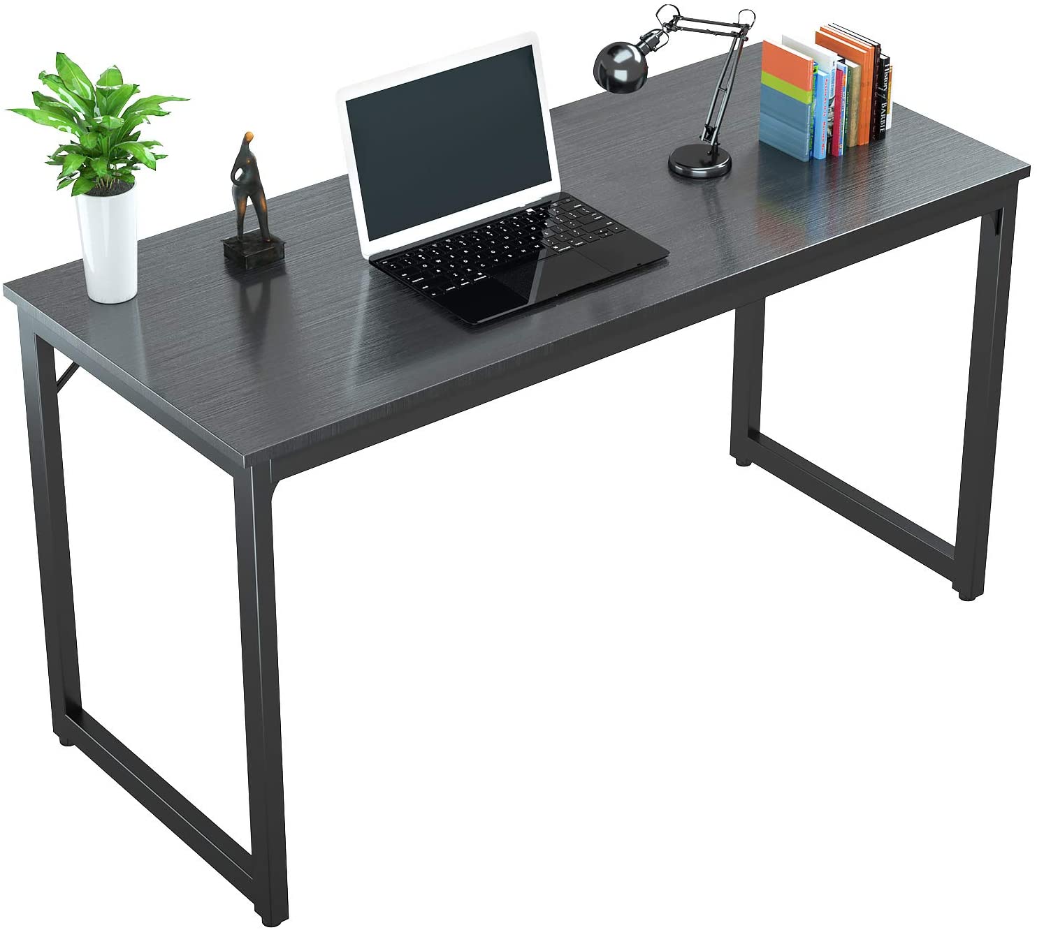 Foxemart Computer Desk 47” Modern Sturdy Office Desk PC Laptop Notebook Study Writing Table for Home Office Workstation, Black