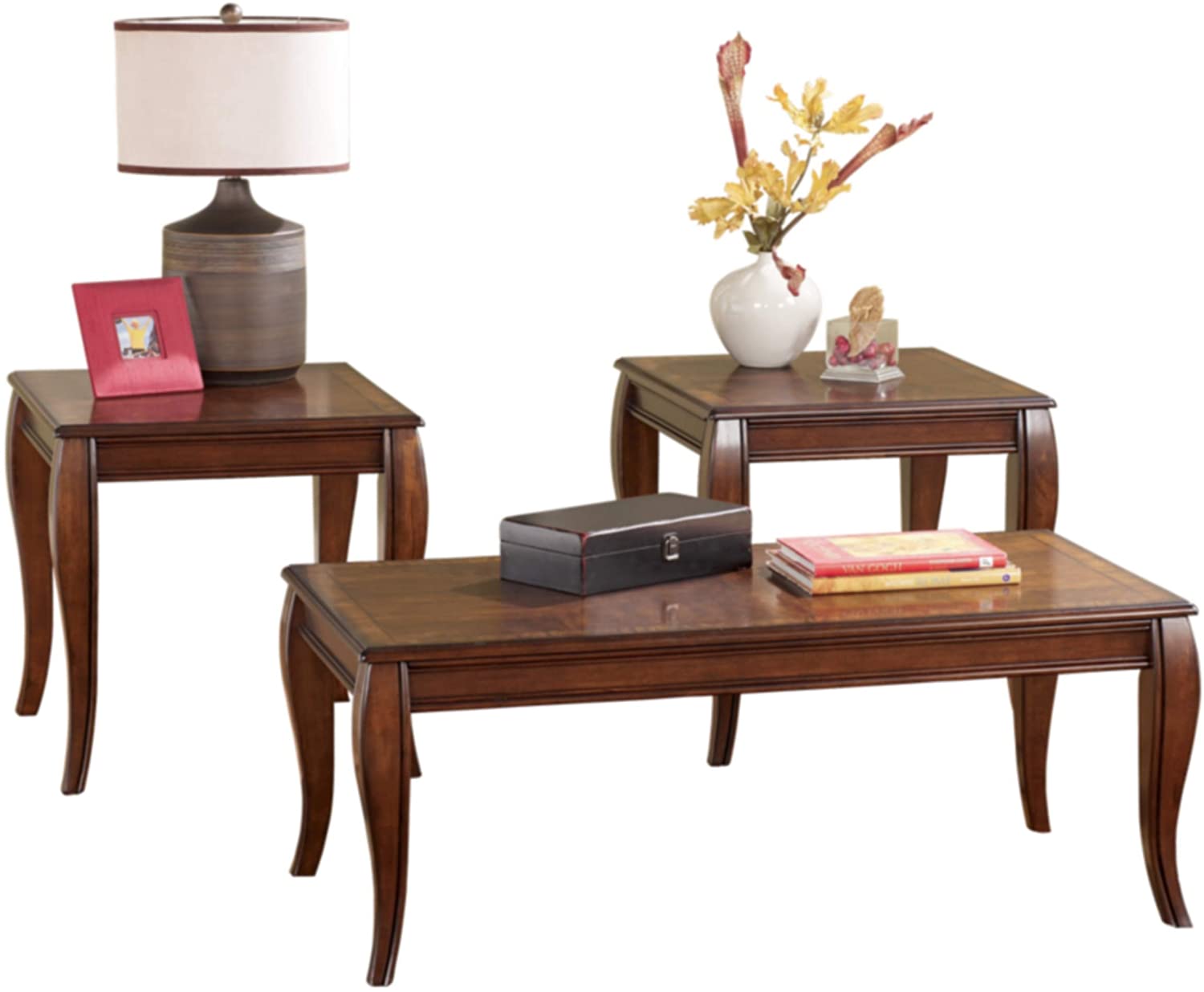 Signature Design by Ashley - Mattie 3-Piece Coffee Table Set, Reddish Brown