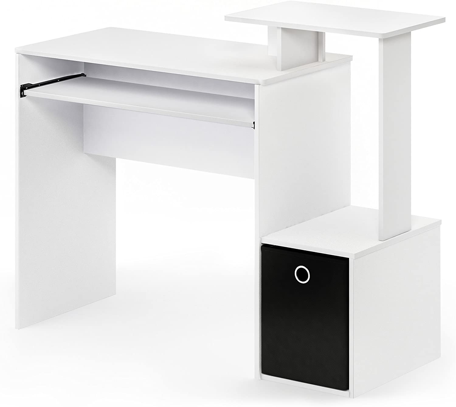 FURINNO Econ Multipurpose Home Office Computer Writing Desk, White/Black