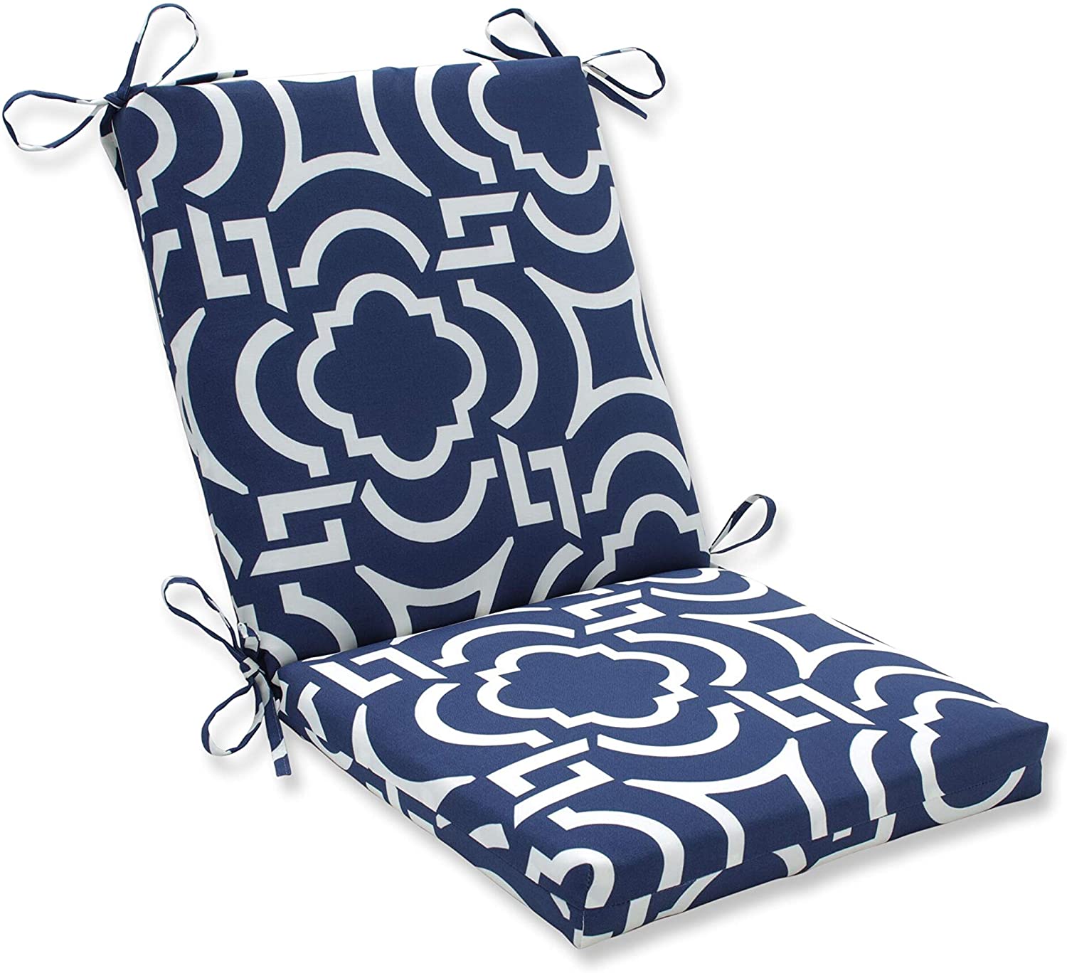 Pillow Perfect Outdoor/Indoor Carmody Navy Square Corner Chair Cushion, 36.5