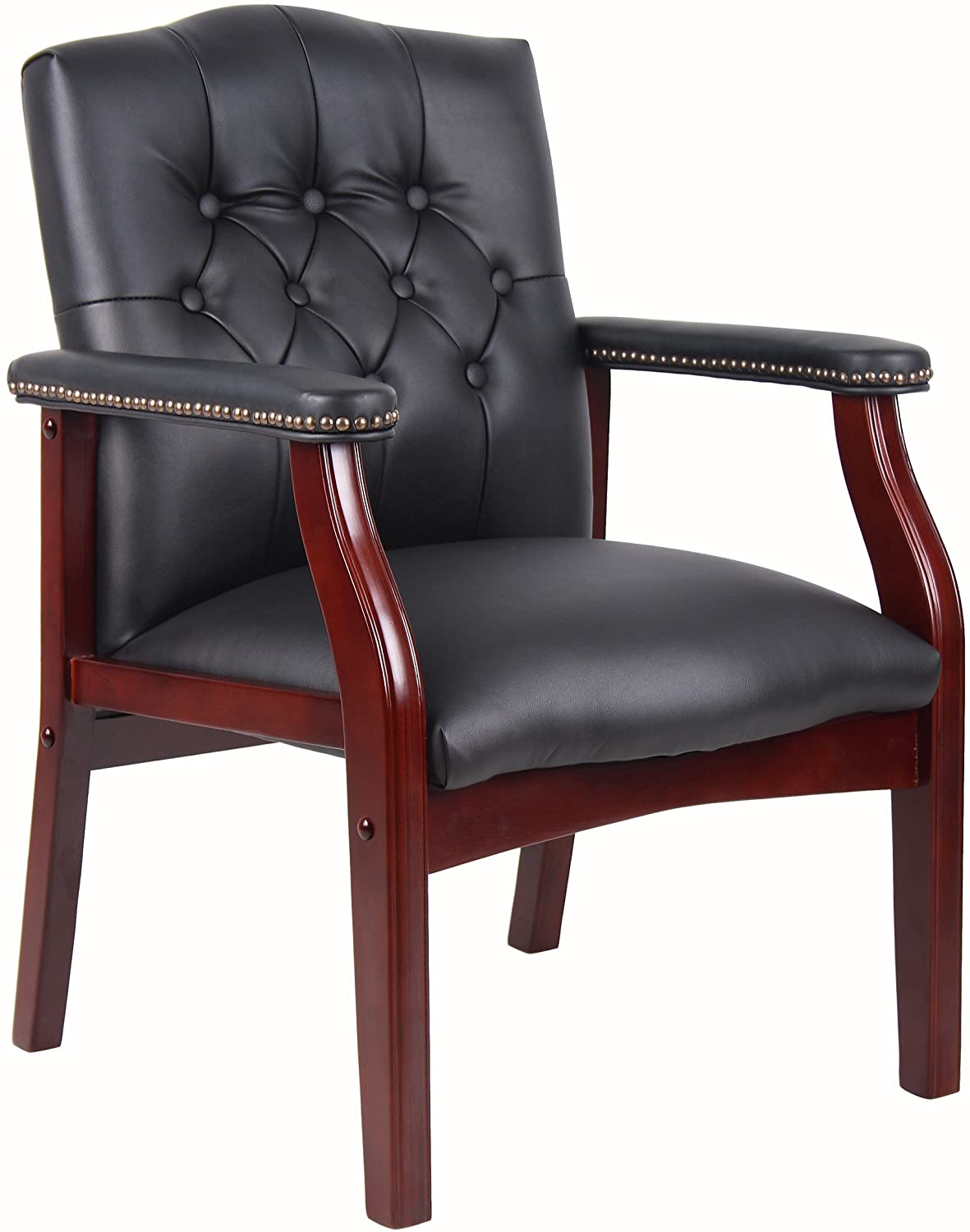Boss Office Products Ivy League Executive Guest Chair in Black