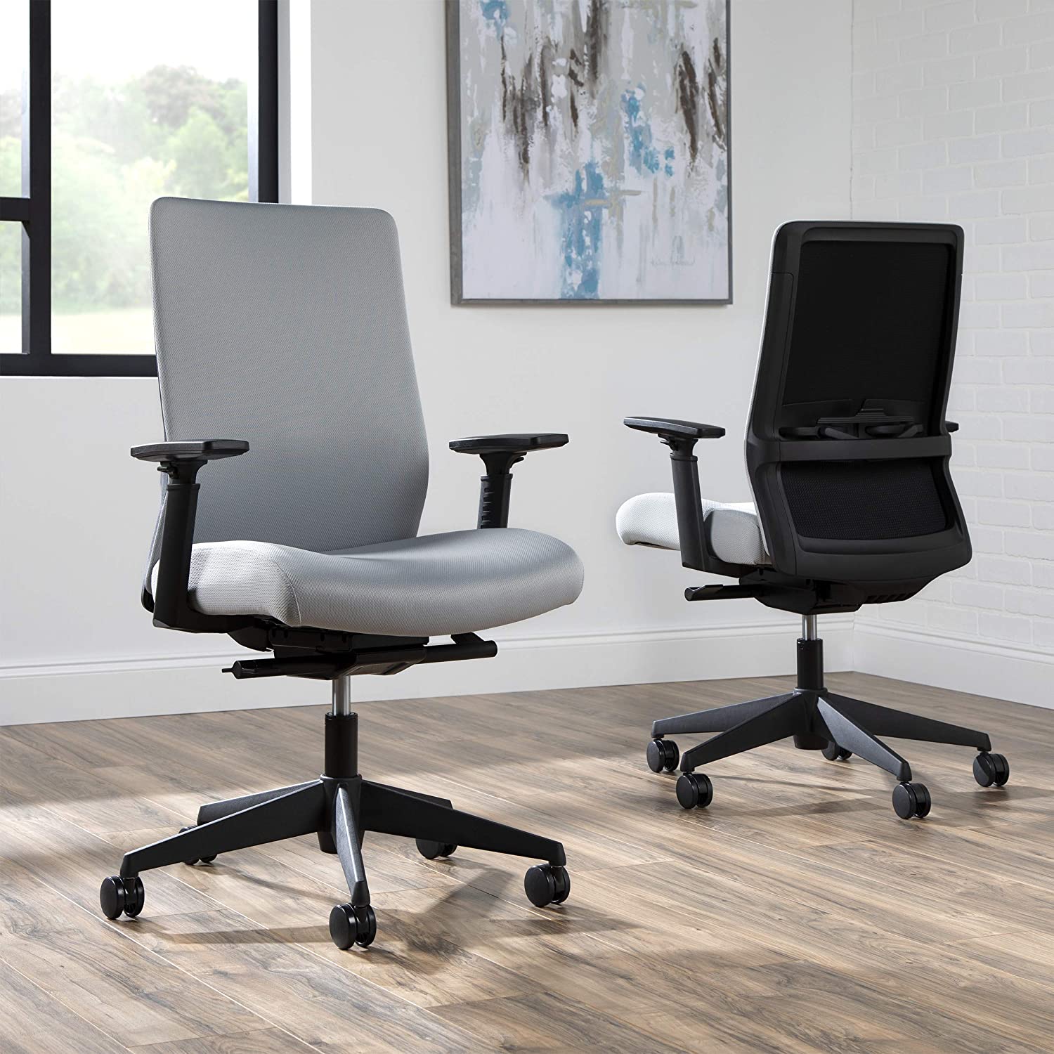 HON BASYX Biometryx Commercial-Grade Fabric Upholstered Task Chair, Office Chair, in Grey (BSX156VA19T)