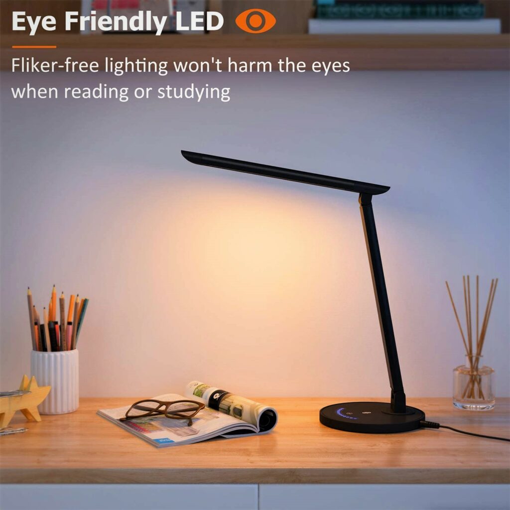 TaoTronics LED Dimmable Office Lamp with USB Charging Port